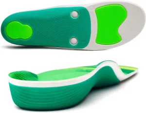 220lbs  Plantar Fasciitis Relief Arch Support Insert Metatarsal Pain Orthopedic Insole Men Women Standing All Day, Flat Feet Heel Spur Comfort Work Boot Shoe PU Insole Cushion, Green Size 7
