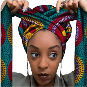 African Print Hair Bonnet Turbans Head Scarf Headwraps for Women Sleeping Ankara