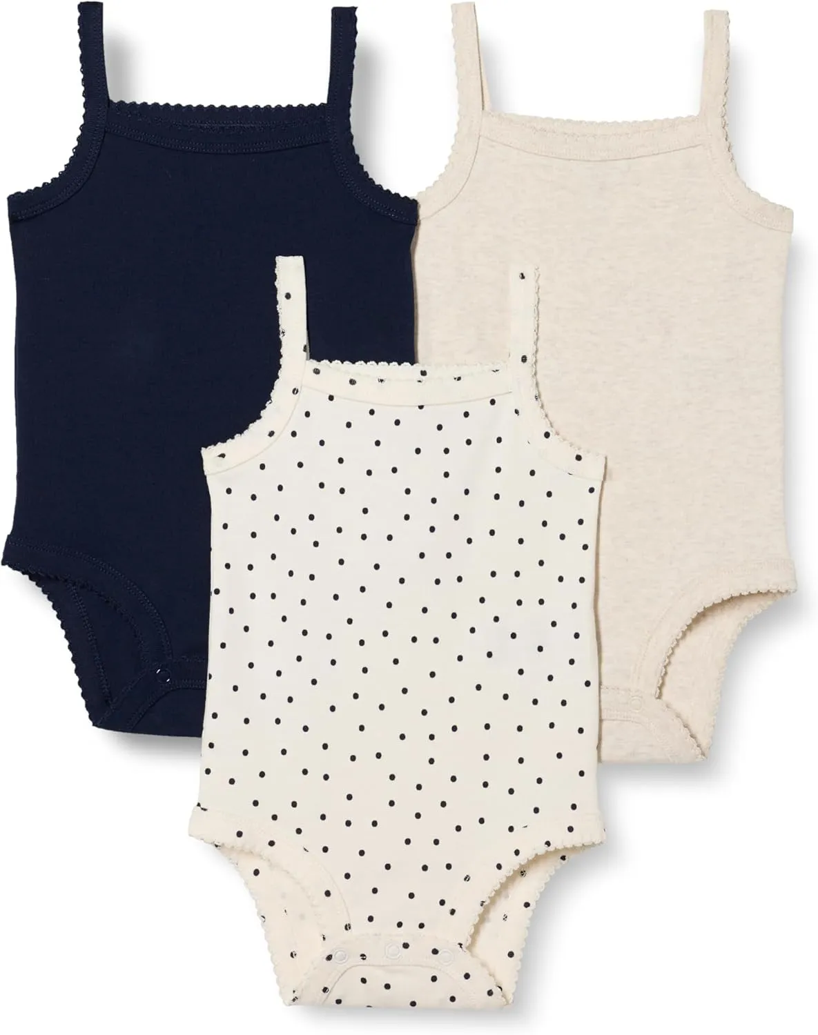Amazon Essentials Baby Girls' Sleeveless Bodysuits, Pack of 3