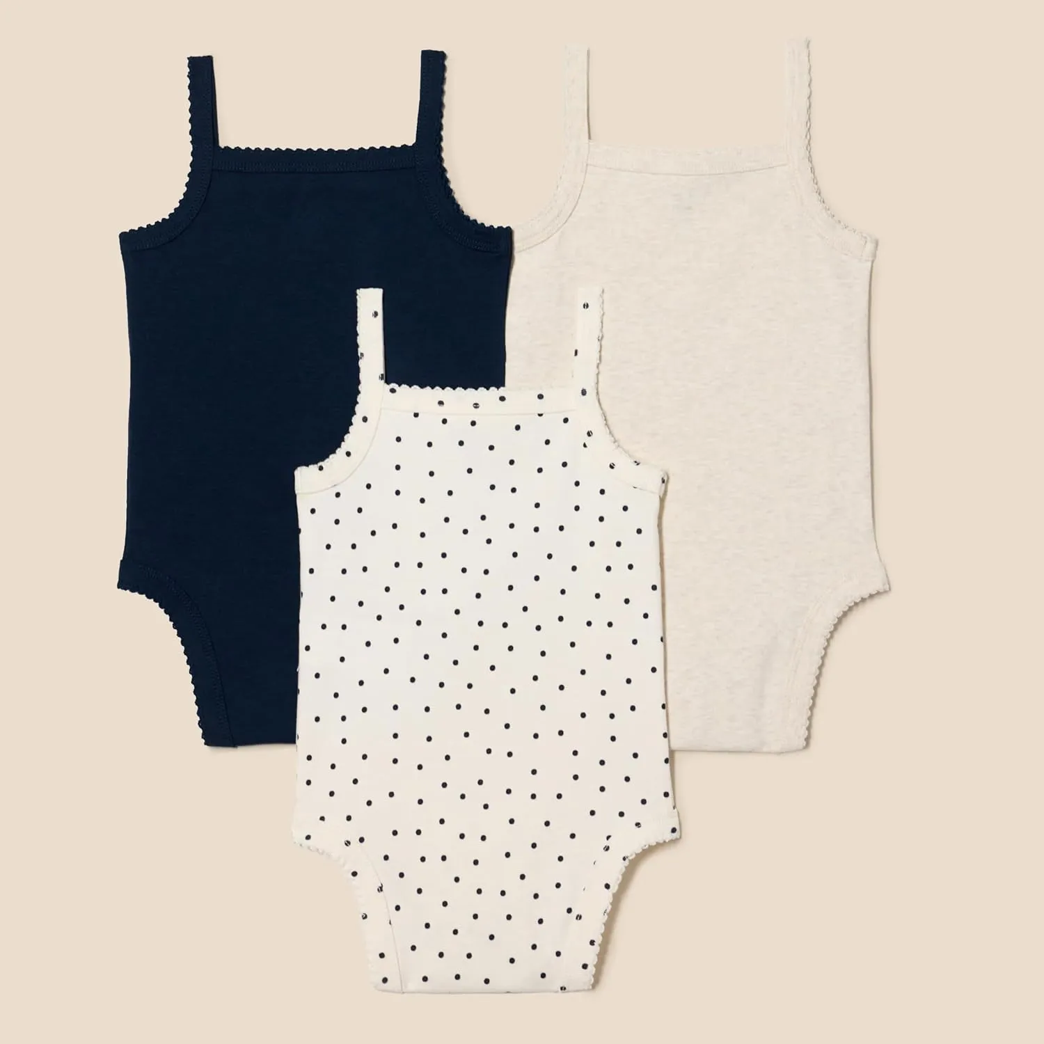 Amazon Essentials Baby Girls' Sleeveless Bodysuits, Pack of 3