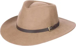 Bigalli Melbourne Wool Felt Fedora Hat for Women/Men Cowboy Hat Crushable Teardrop Winter Fall Hat | Mens Safari Hat