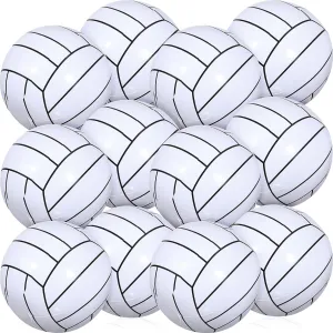 Chivao 12 Pack Inflatable Beach Ball Football Soccer Baseball Volleyball Softball Glitter Beach Ball Blow up Balls for Summer Swimming Pool Party Favor Game(Volleyball,16 Inch)