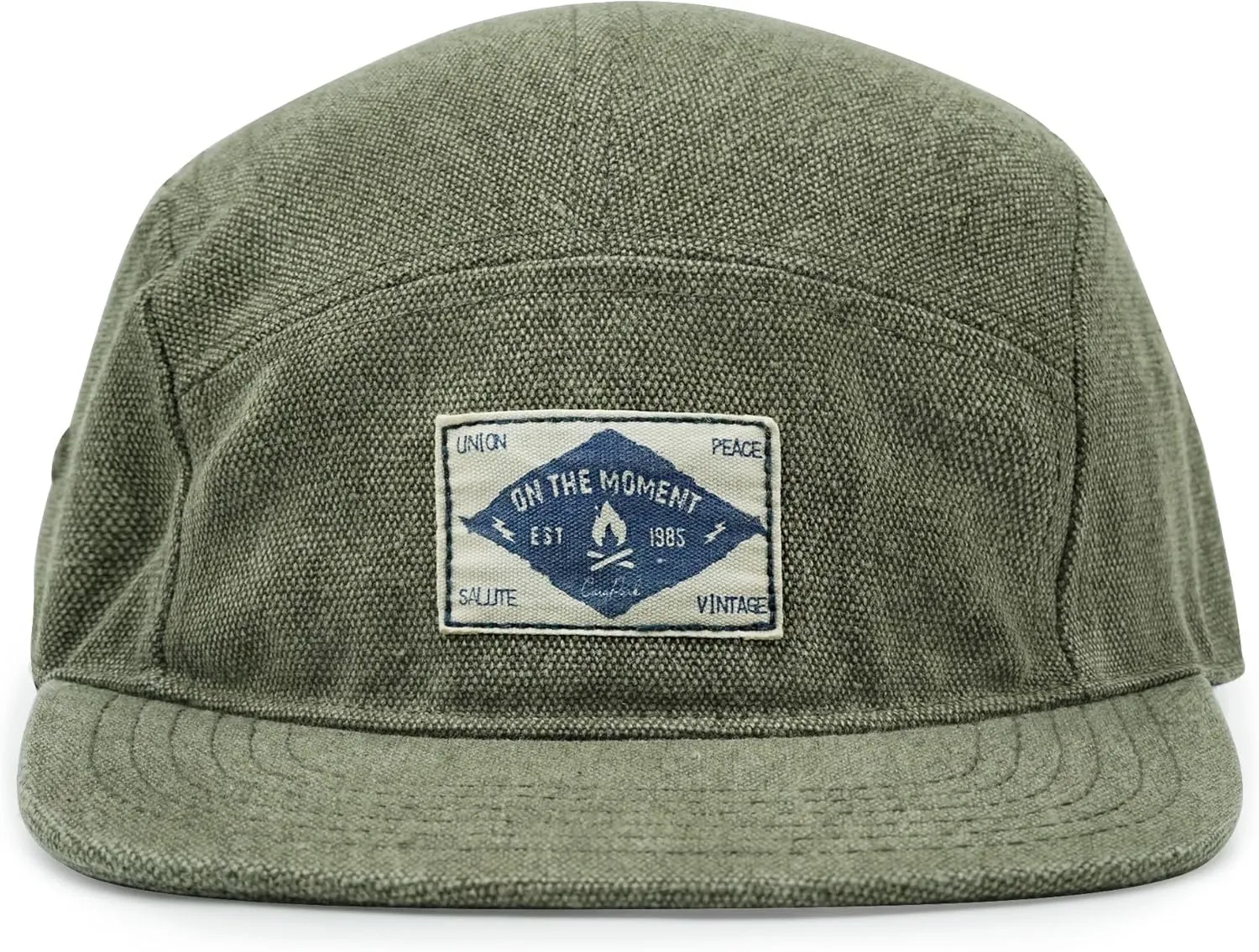 Clakllie 5 Panel Flat Brim Baseball Cap - Washed Cotton, Vintage Dad Hat for Men & Women Street Style Trucker Cap Hip Hop Hat
