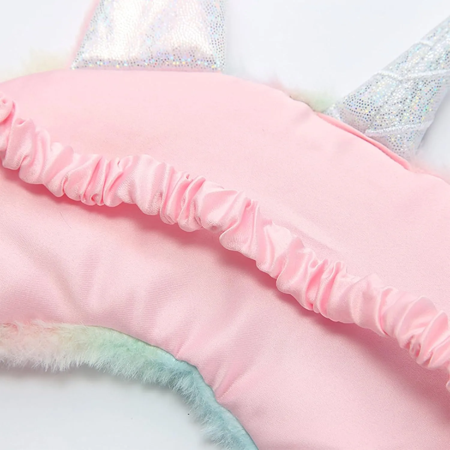 Cute Animal Sleeping Mask Soft Plush Blindfold Cute Rabbit Panda Koala Eye Cover Eyeshade for Kids Teens Girls Women (3Pack Unicorn Rainbow)