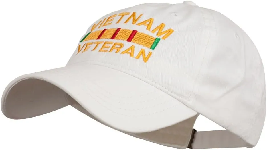 e4Hats.com Vietnam Veteran Embroidered Pigment Dyed Brass Buckle Cap