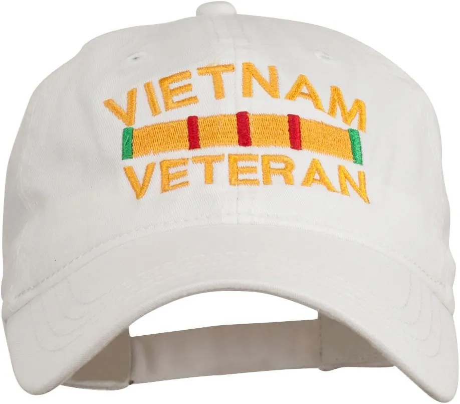 e4Hats.com Vietnam Veteran Embroidered Pigment Dyed Brass Buckle Cap
