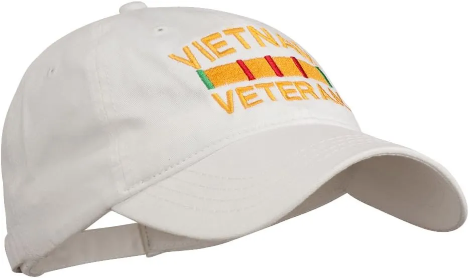 e4Hats.com Vietnam Veteran Embroidered Pigment Dyed Brass Buckle Cap