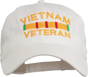 e4Hats.com Vietnam Veteran Embroidered Pigment Dyed Brass Buckle Cap