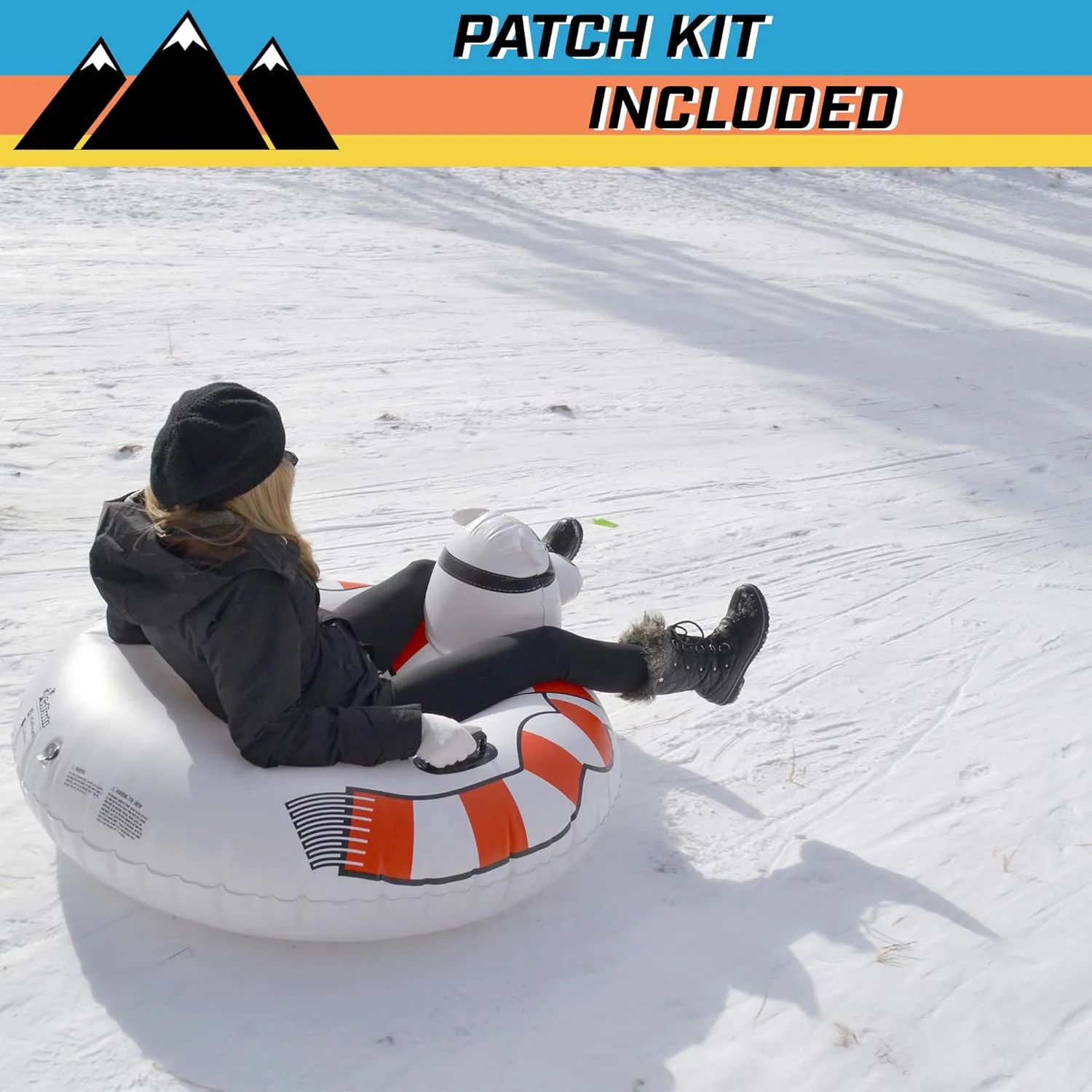 GoFloats Winter Snow Tubes - Choose from Unicorn, Disney's Frozen, Ice Dragon, Polar Bear, Penguin, Flamingo - Inflatable Sled for Kids and Adults