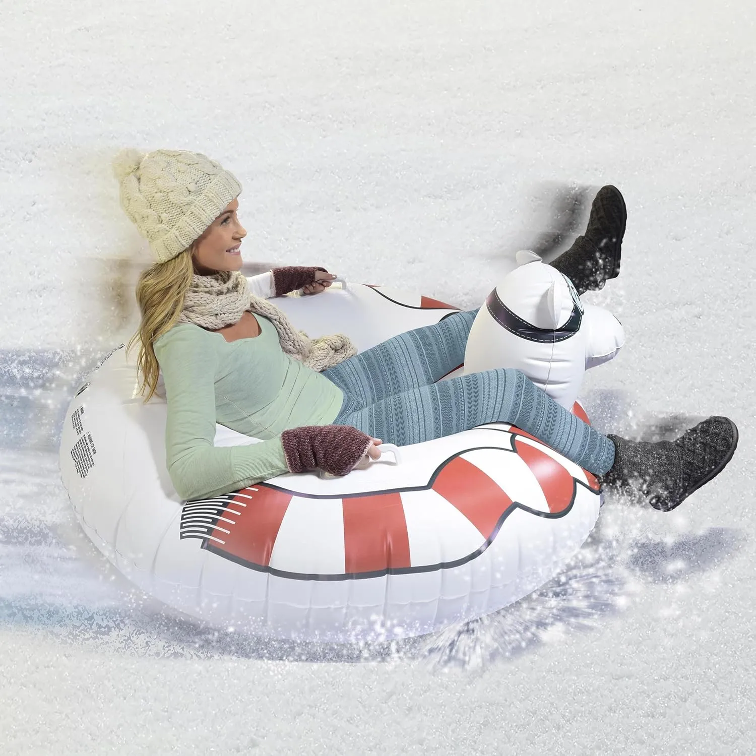 GoFloats Winter Snow Tubes - Choose from Unicorn, Disney's Frozen, Ice Dragon, Polar Bear, Penguin, Flamingo - Inflatable Sled for Kids and Adults