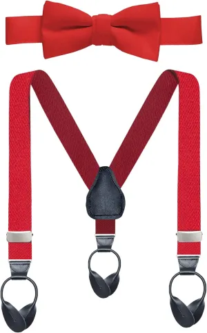 HoldEm Suspender Bow Tie Set for Kids, & Baby Pre-tied Bow Tie, 1 Suspender