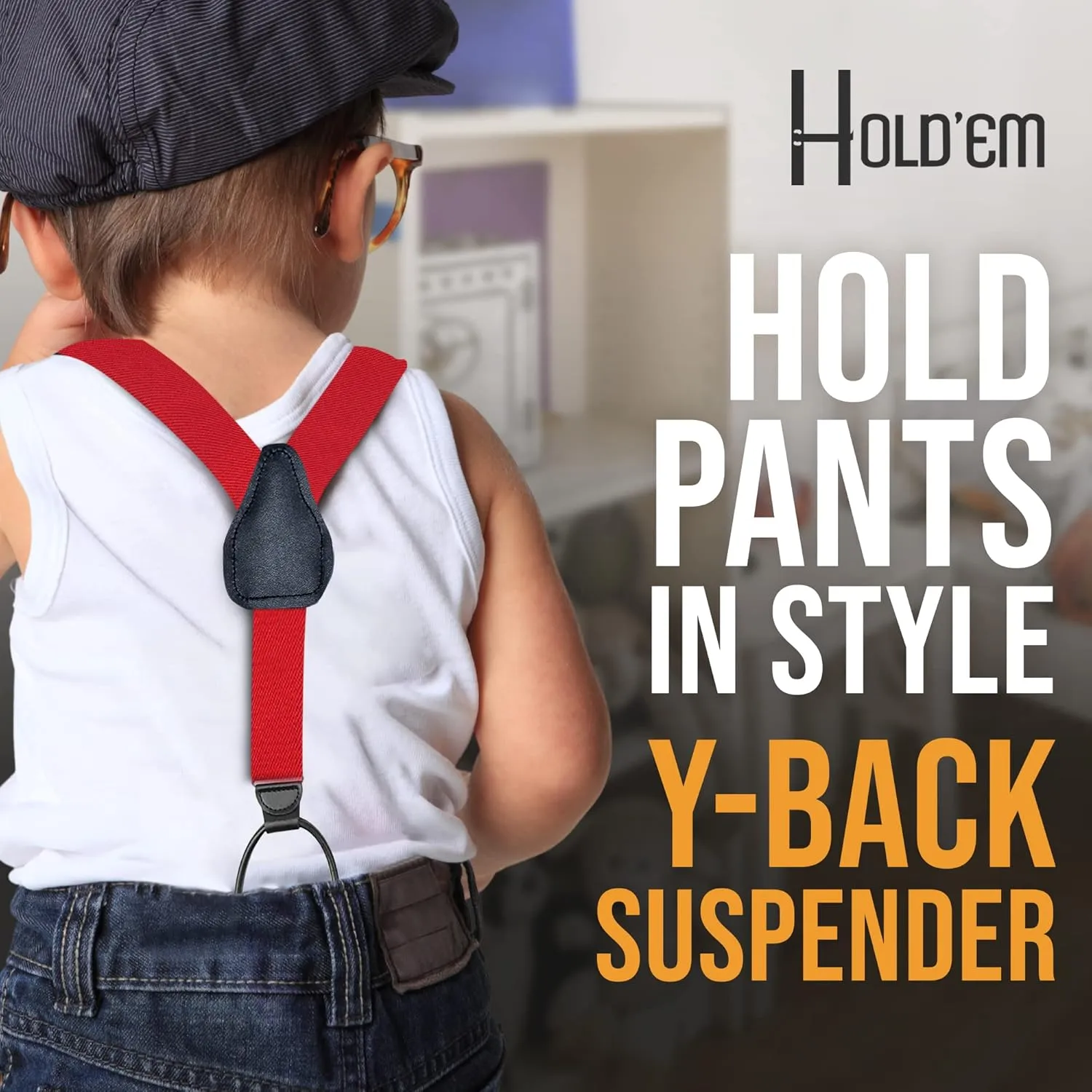 HoldEm Suspender Bow Tie Set for Kids, & Baby Pre-tied Bow Tie, 1 Suspender