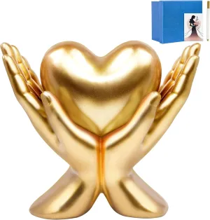 Home Mantel Decor Accents, Minimalist Heart Decoration and Accessories, Living Room, Office, Dining Table, TV Stand, Library Peace Sign Hand Sculpture Coffee Shelf Ornament (Small)