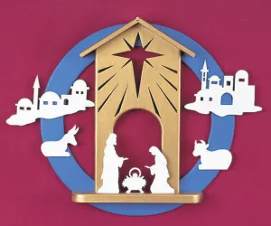 Nativity Holiday Wreath Pattern