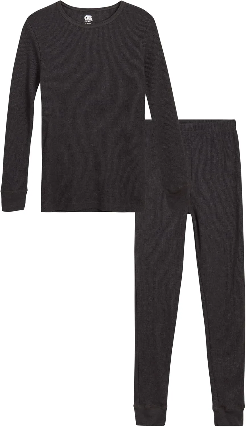 ONLY BOYS Thermal Underwear Set  2 Piece Waffle Knit Top and Long Johns (2T-16)