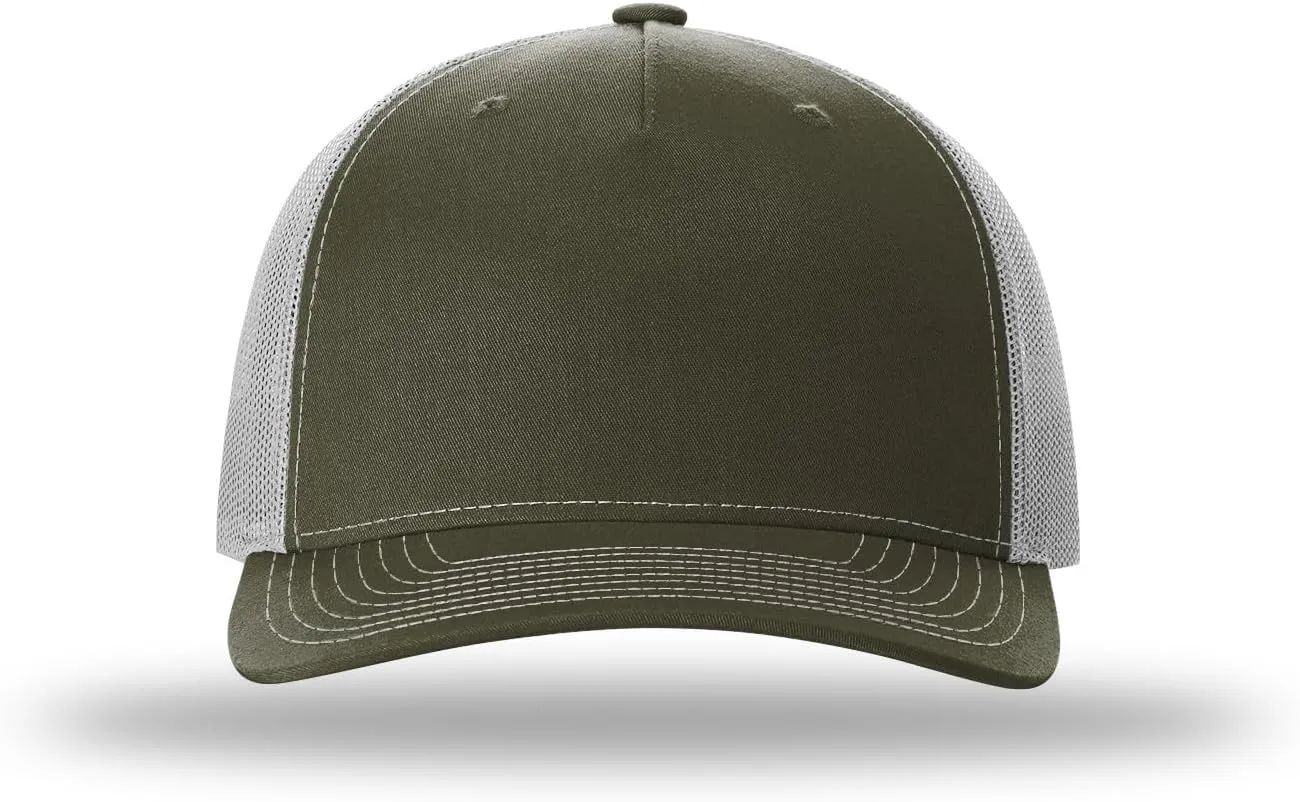 Richardson 112 Trucker Hat - 5 Panel Premium Adjustable Snapback Hat - Structured Richardson Blank Caps