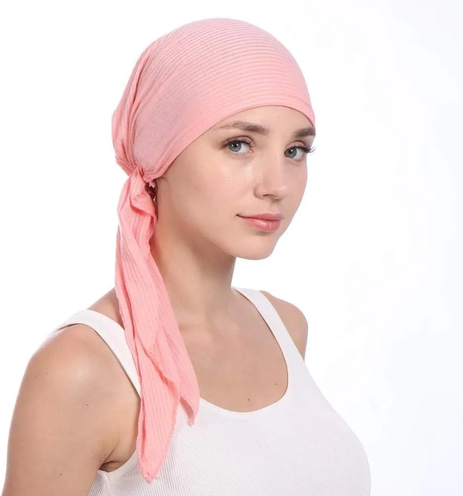 Scarf Cotton Pretied Beanie Turban Chemo Protective Head Scarves for Women Silk Pre-Tied Headwear Bandana Cancer