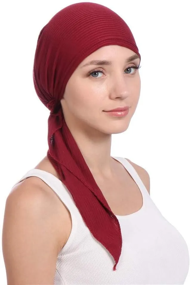 Scarf Cotton Pretied Beanie Turban Chemo Protective Head Scarves for Women Silk Pre-Tied Headwear Bandana Cancer
