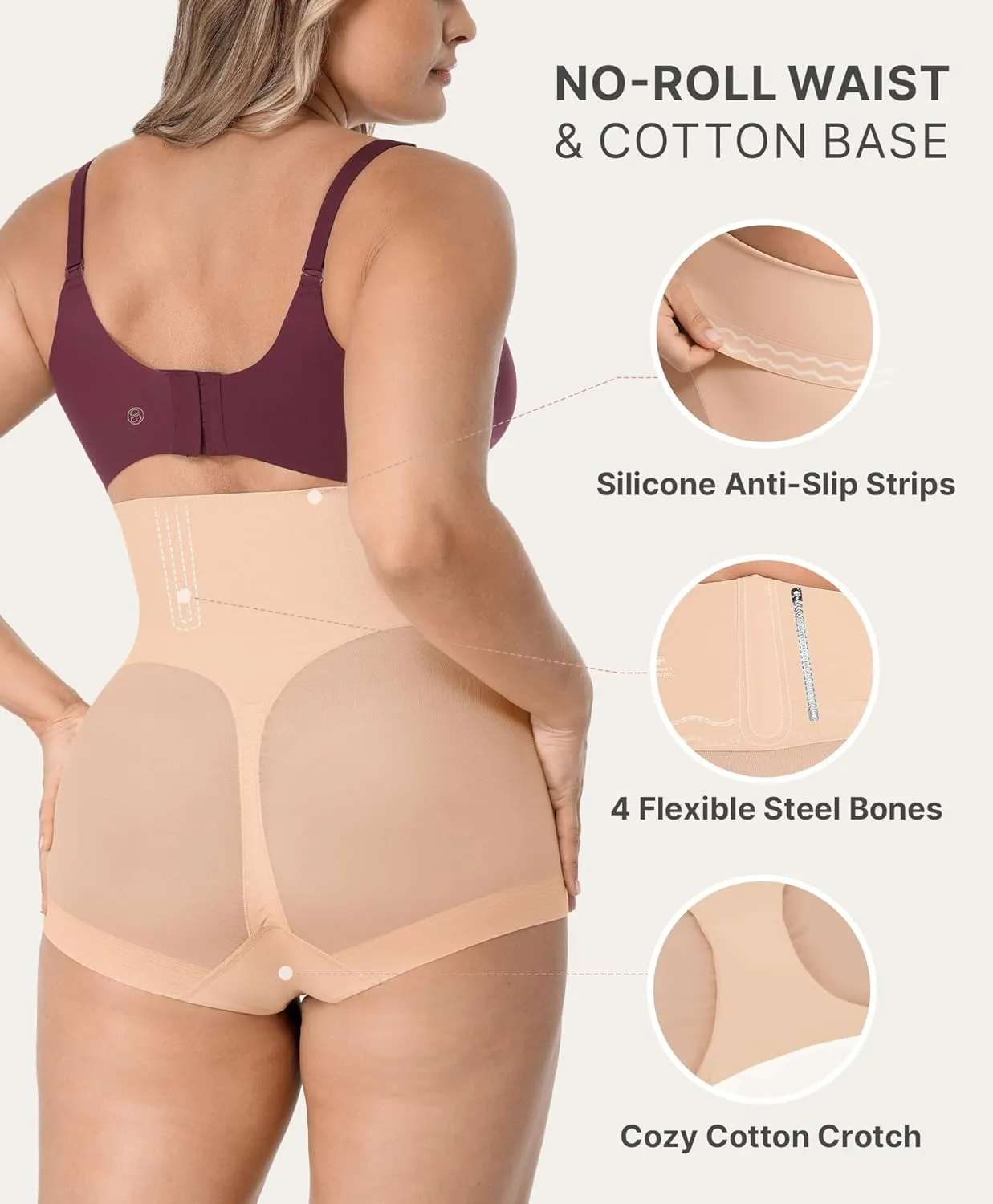 SHAPELLX Women's Shapewear Panties Tummy Control Underwear High Waist Body Shaper Breathable Compression Briefs Girdle