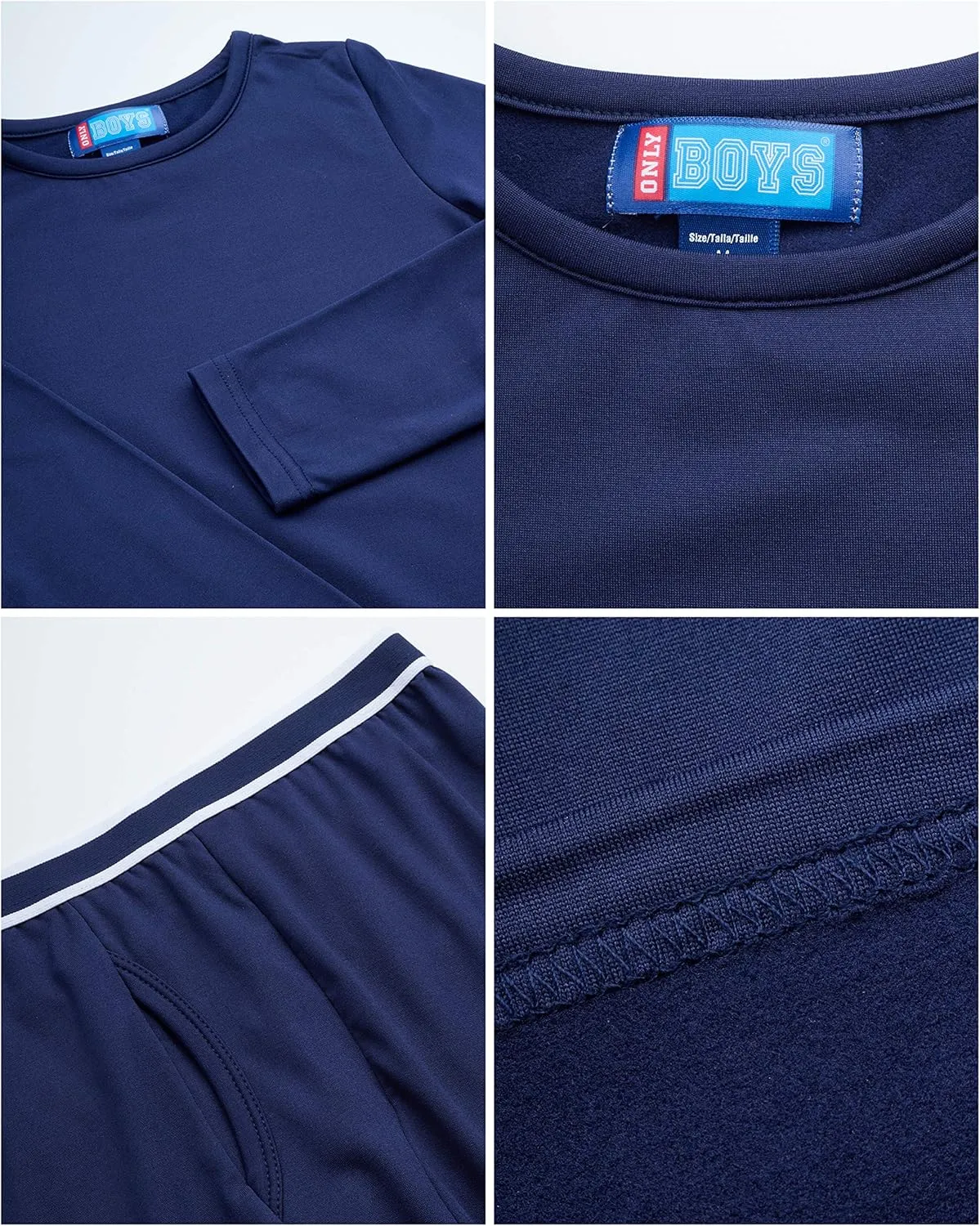 Thermal Underwear Set  2 Piece Brushed Fleece Top and Long Johns (2T-16)