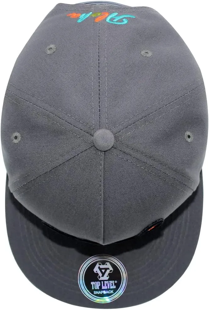 TOP Level Men's Adjustable Cotton Snapback Cap 7 (Various Unique Hat Designs Available)