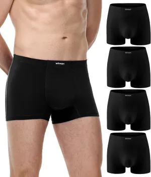 wirarpa Men's Cotton Trunks Underwear Short Leg Covered Band Boxer Briefs 4 Pack
