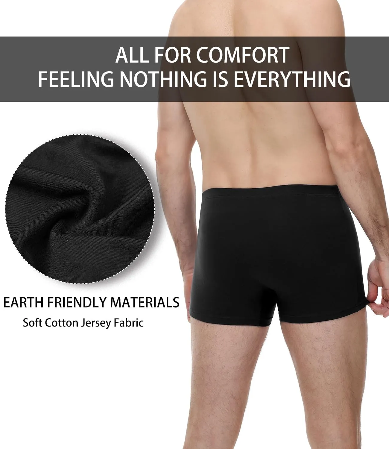 wirarpa Men's Cotton Trunks Underwear Short Leg Covered Band Boxer Briefs 4 Pack