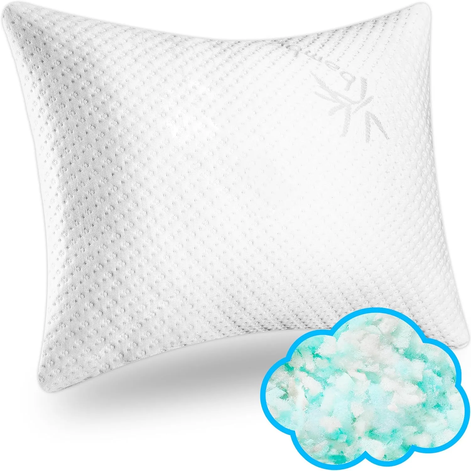 Xtreme Comforts Shredded Memory Foam Pillow- Allergy-Friendly & Cooling Pillow Cover for Side, Back & Stomach Sleepers- Machine Washable - Foam Pillows for Sleeping & Neck Pain Relief (Queen)