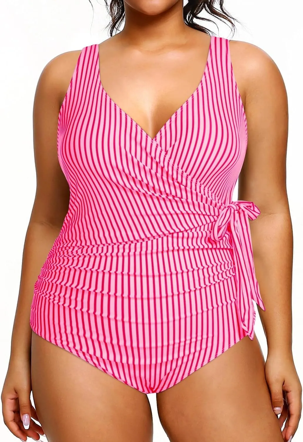 Yonique Plus Size One Piece Swimsuits for Women Tummy Control Bathing Suits Full Coverage Swimwear